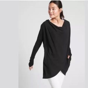 NWT ATHLETA Purana Wrap Sweatshirt Medium Black